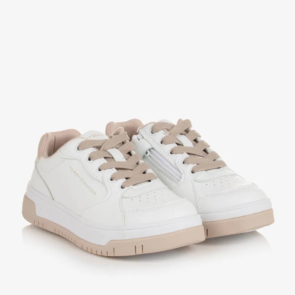 Girls White & Beige Trainers