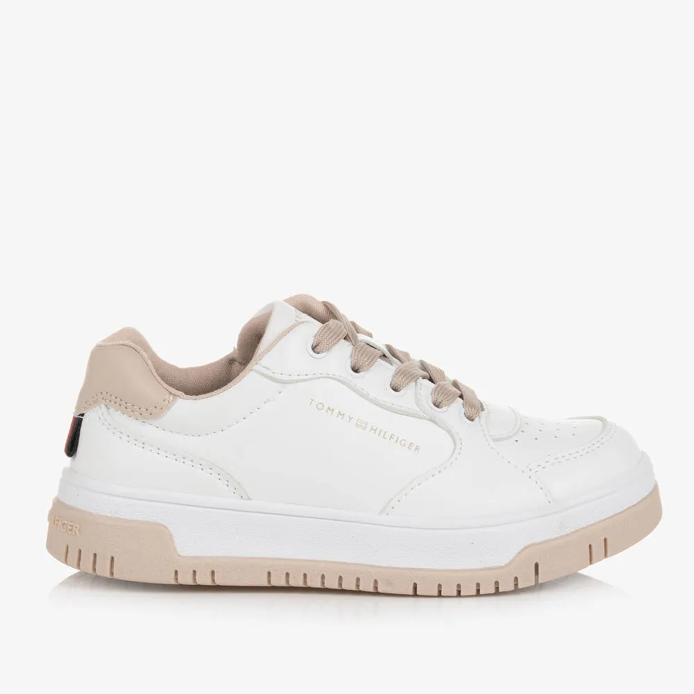 Girls White & Beige Trainers