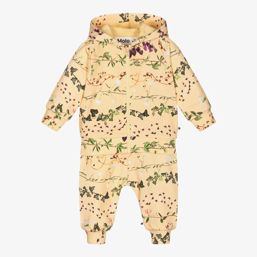 Yellow Girls Cotton Sweatsuit