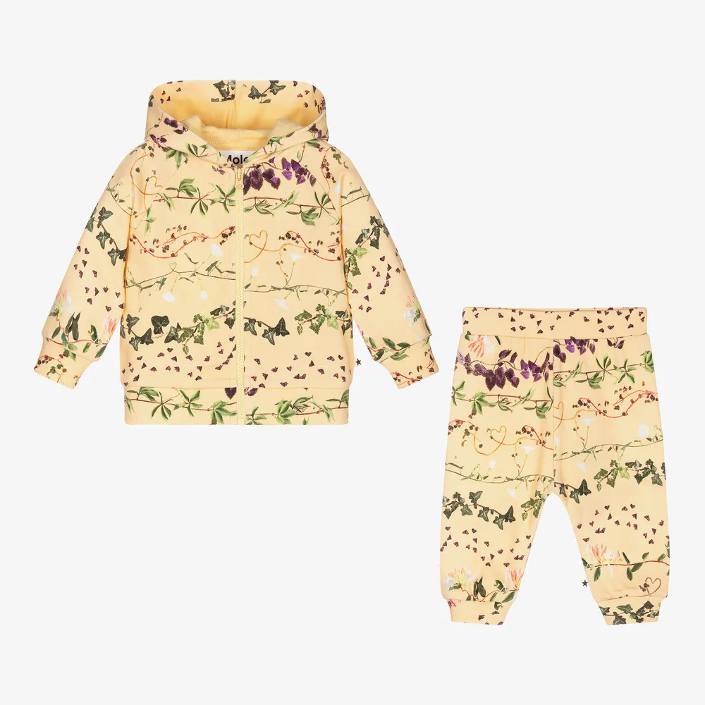 Yellow Girls Cotton Sweatsuit