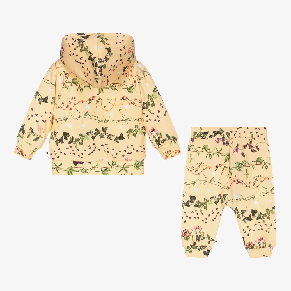 Yellow Girls Cotton Sweatsuit