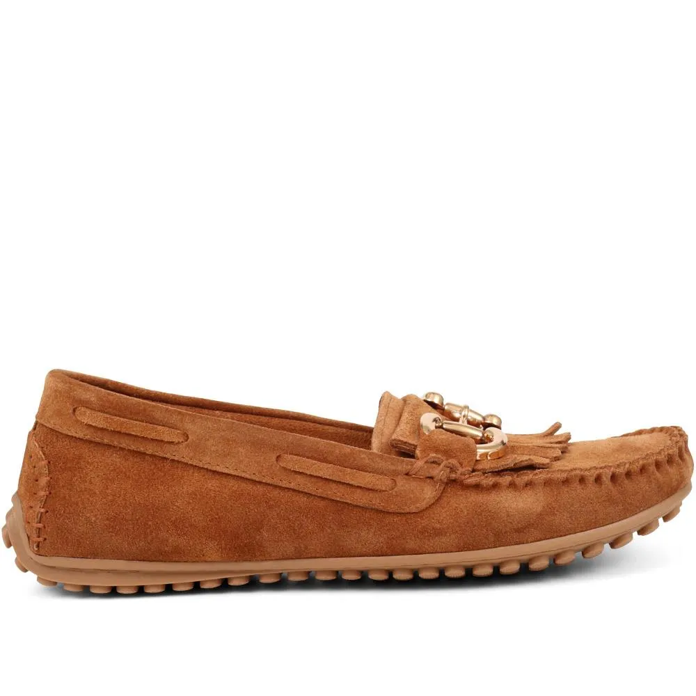 Giustina Women's Suede Buckle Moccasins - GIUSTINA / 323 917.