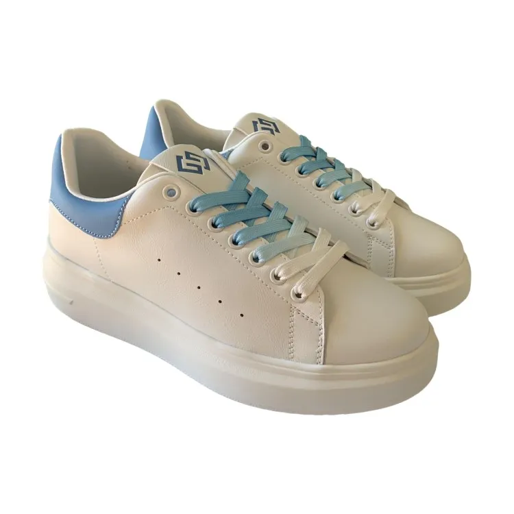 Gold & Gold GB810 Scarpe Donna Sneakers Bianco Azzurro - Women's Gold & Gold GB810 White Blue Sneakers