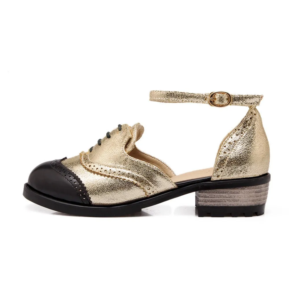 Metallic Gold Ankle Strap Flats