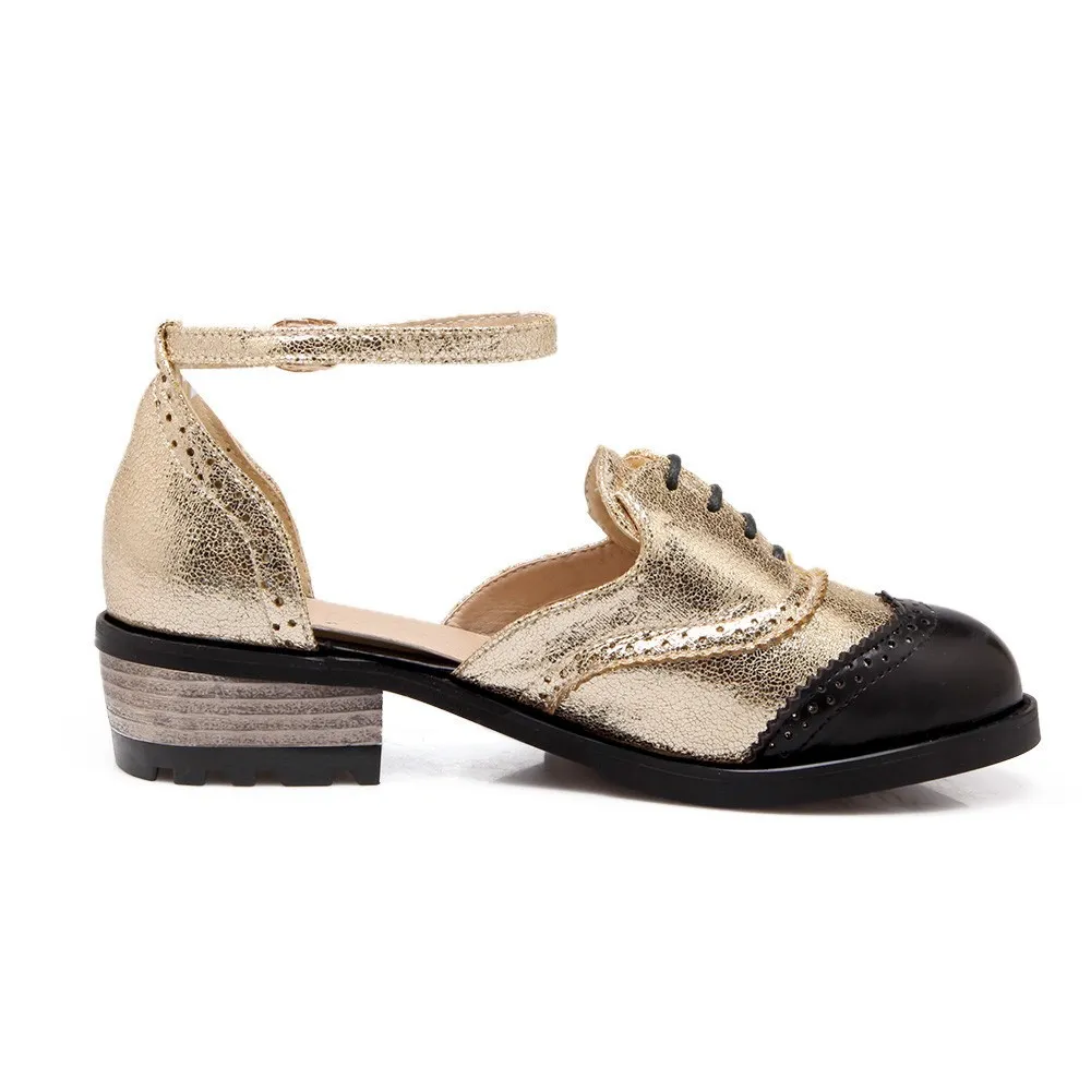 Metallic Gold Ankle Strap Flats