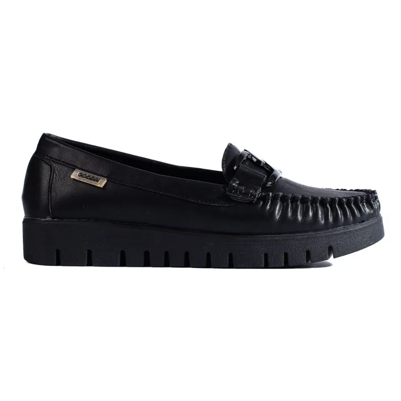 Black Eco Leather Moccasins by Goodin