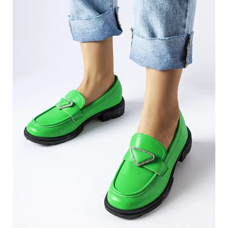 Green Marsilius Zircon Decorated Moccasins