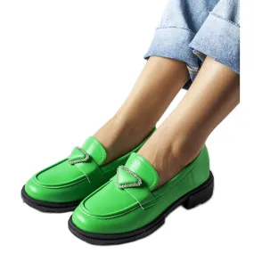 Green Marsilius Zircon Decorated Moccasins