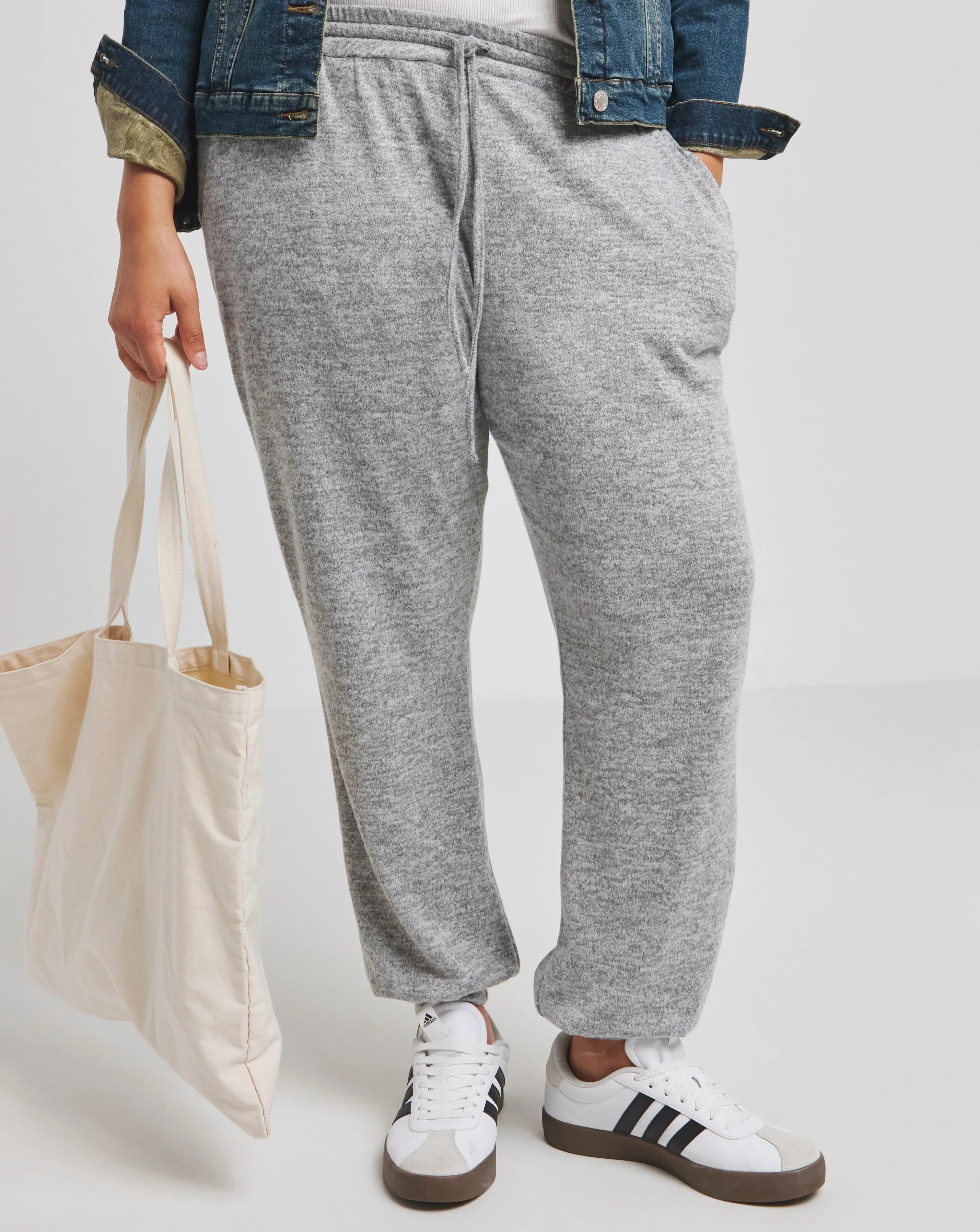 Grey Marl Soft Touch Joggers | Simply Be