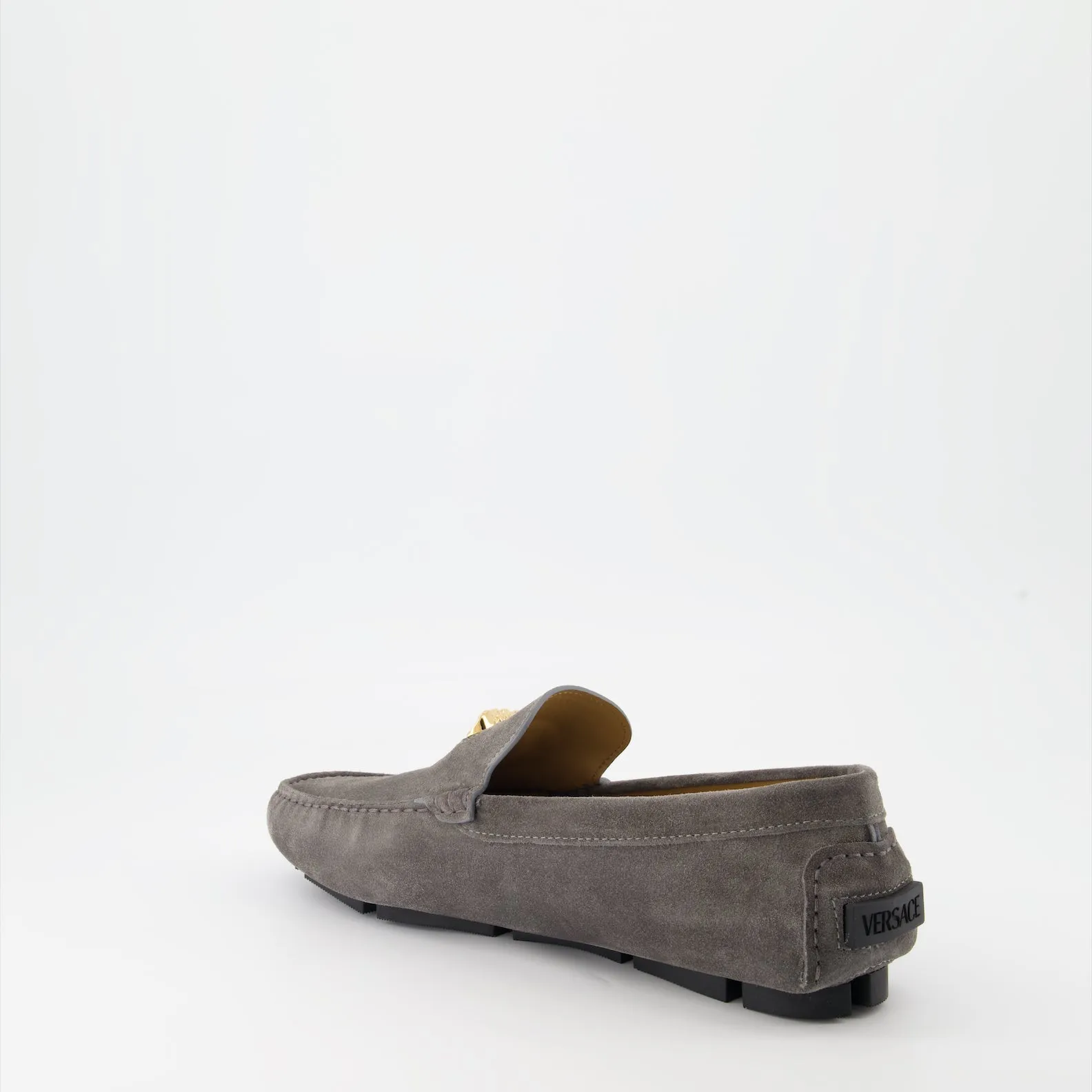 Grey Suede Driver Moccasins