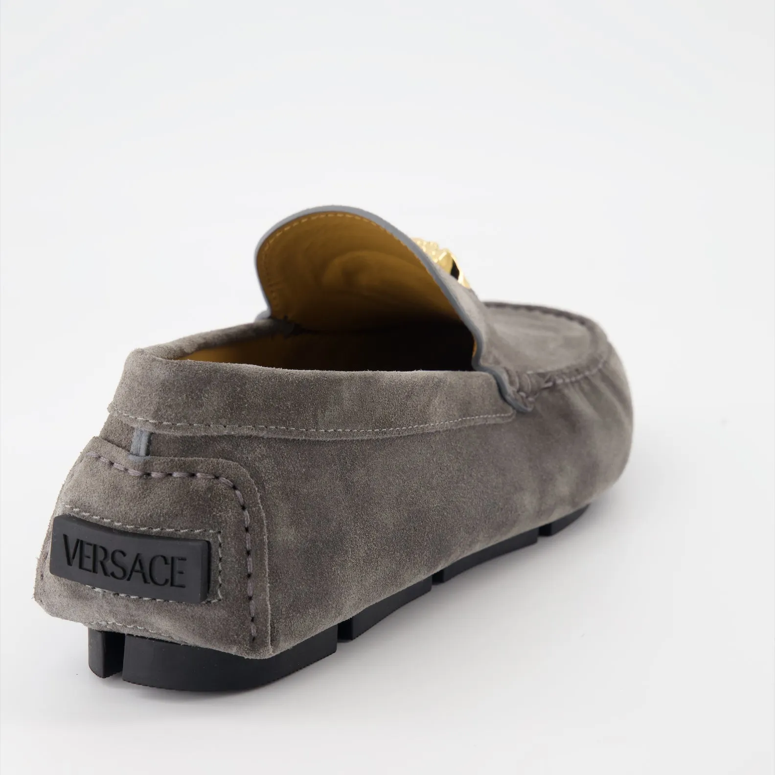 Grey Suede Driver Moccasins