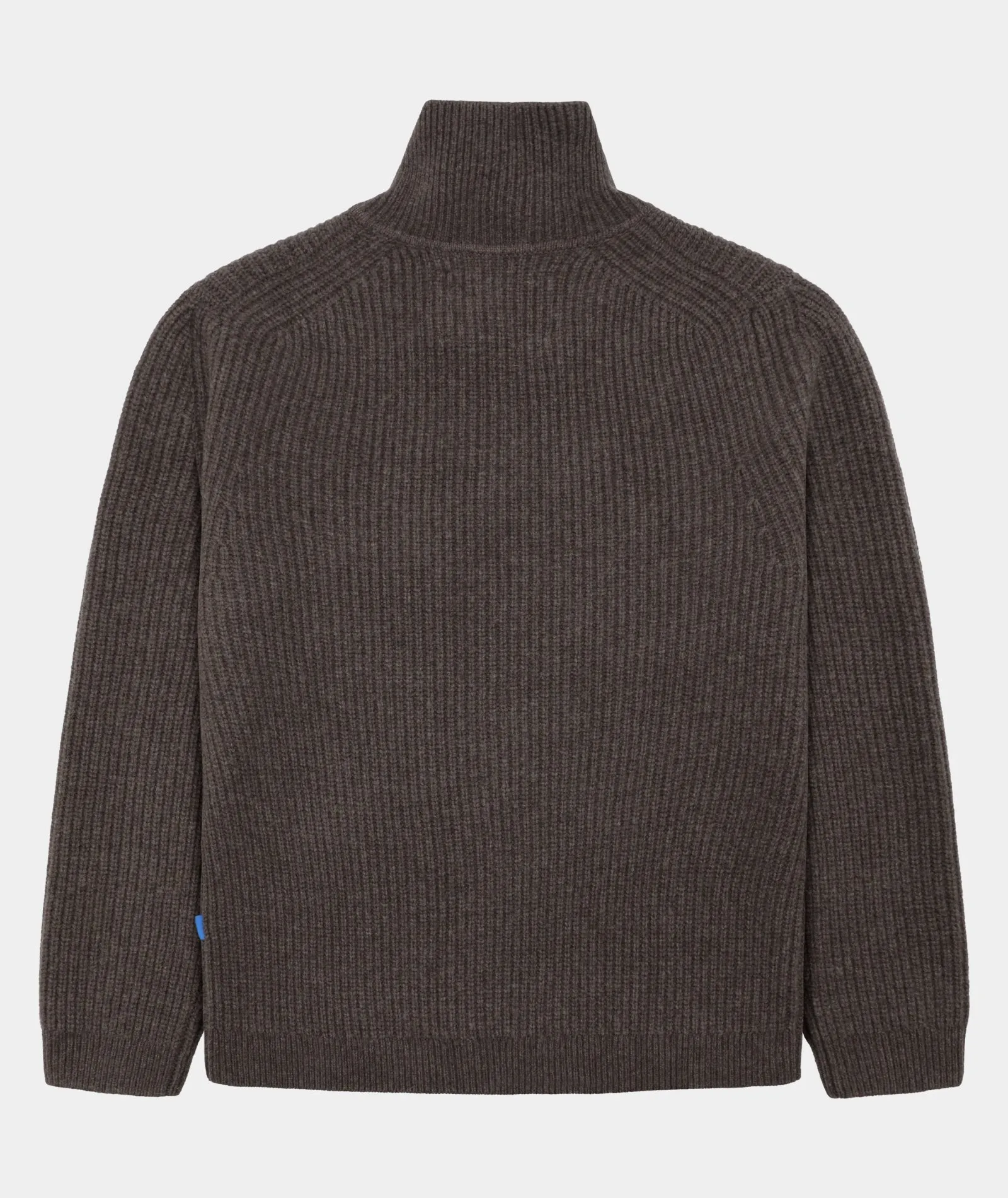 Half Zip Wool Knit - Dark Taupe Melange