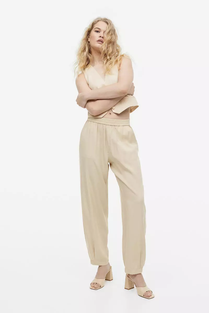 H&M High-waisted woven joggers