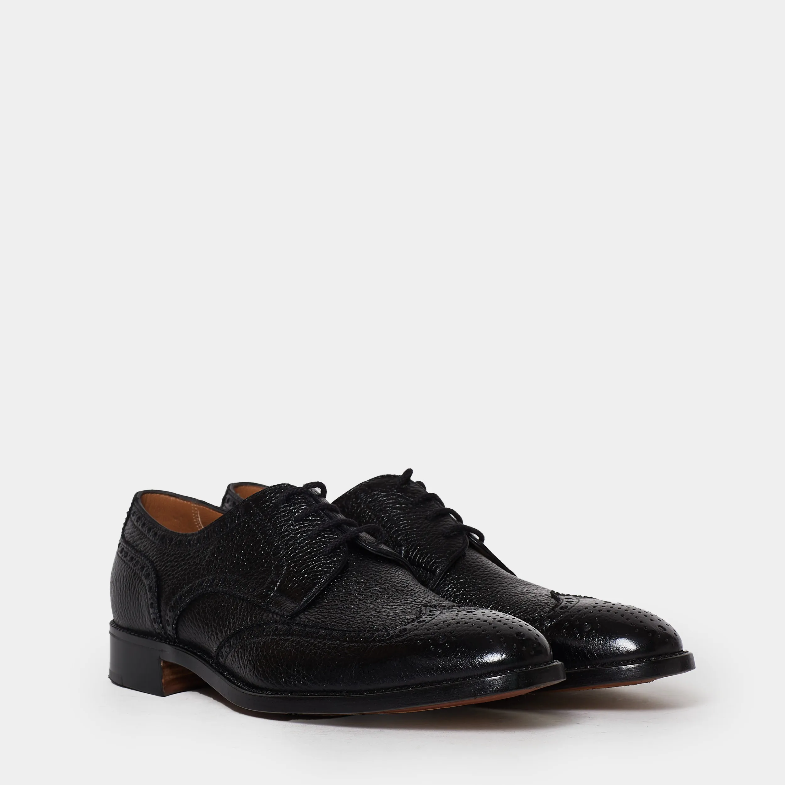 Handmade lace-up derby shoe