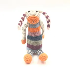 Handmade Striped Bunny Rattle