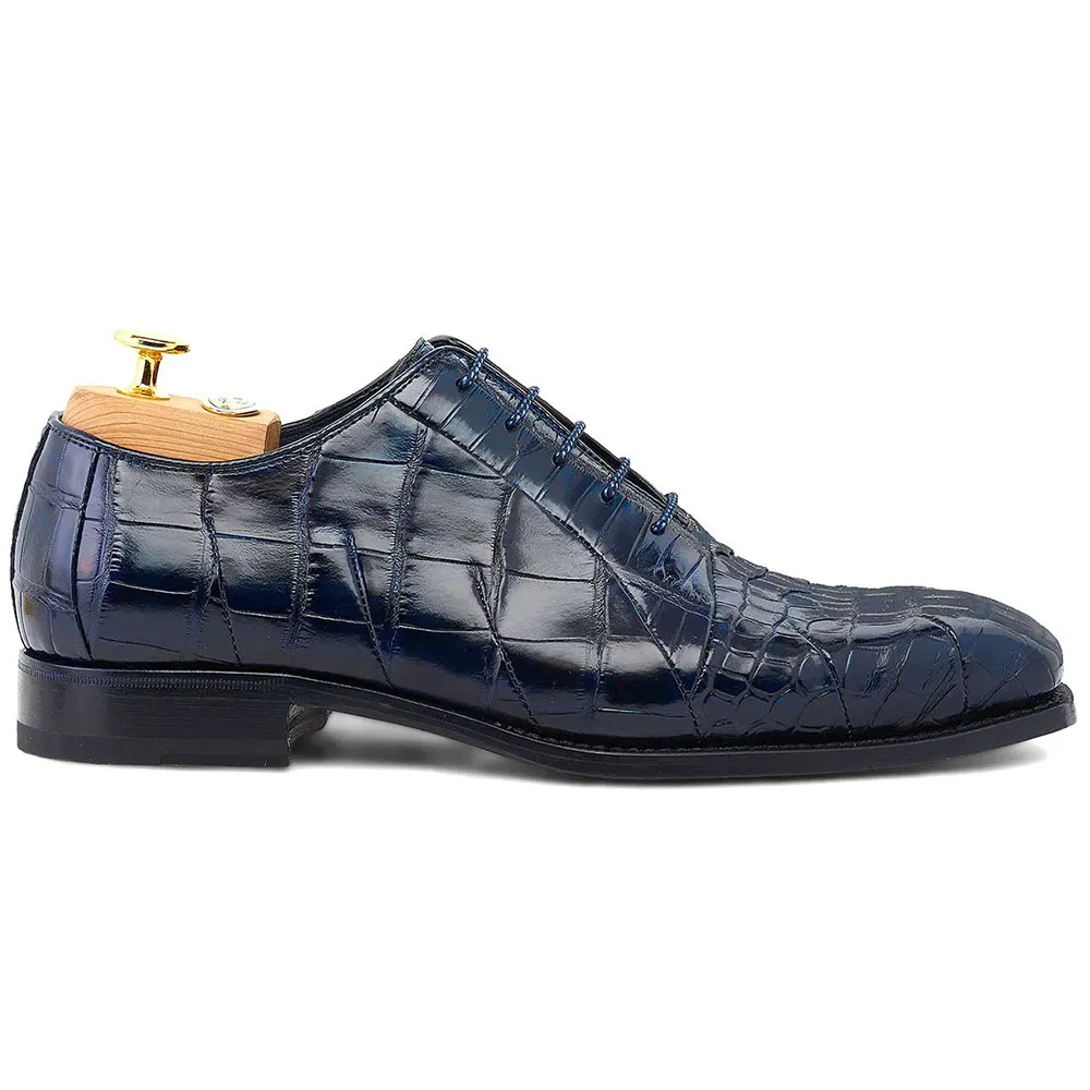 Harris 1913 Blu Genuine Crocodile Oxfords