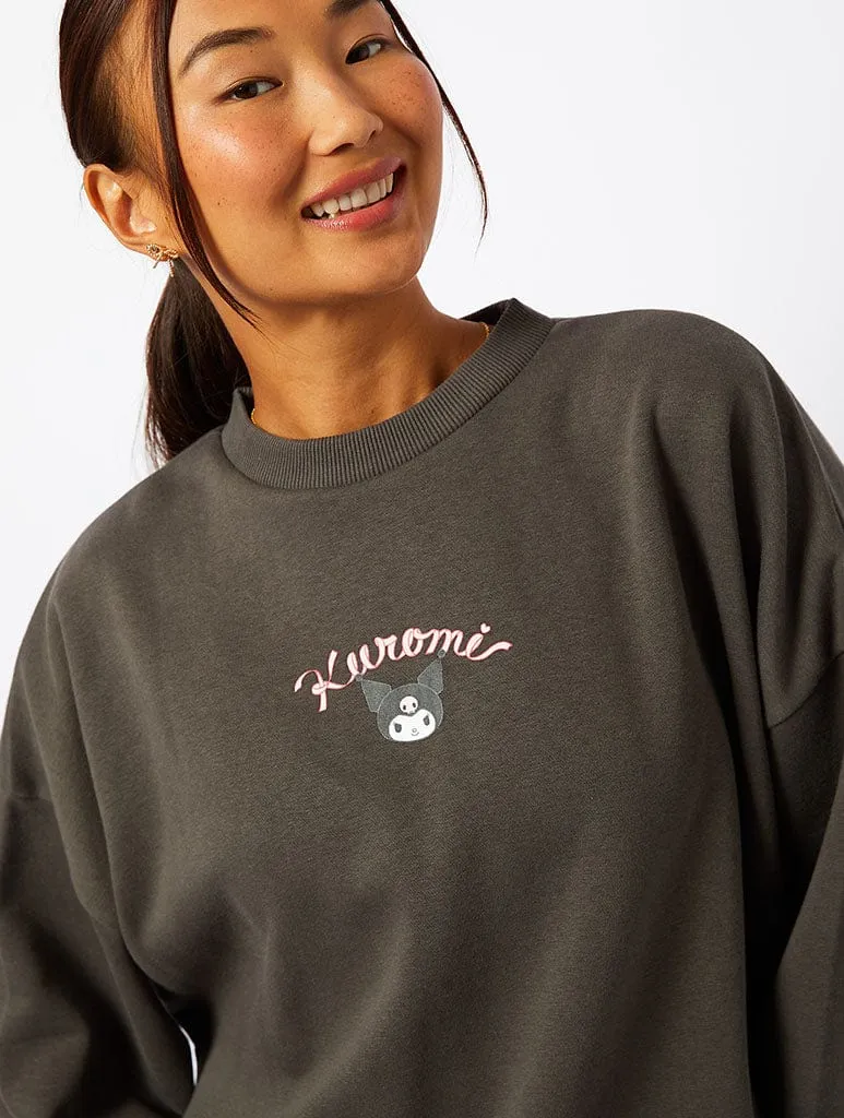 Hello Kitty x Skinnydip Kuromi Cherry Sweatshirt in Black