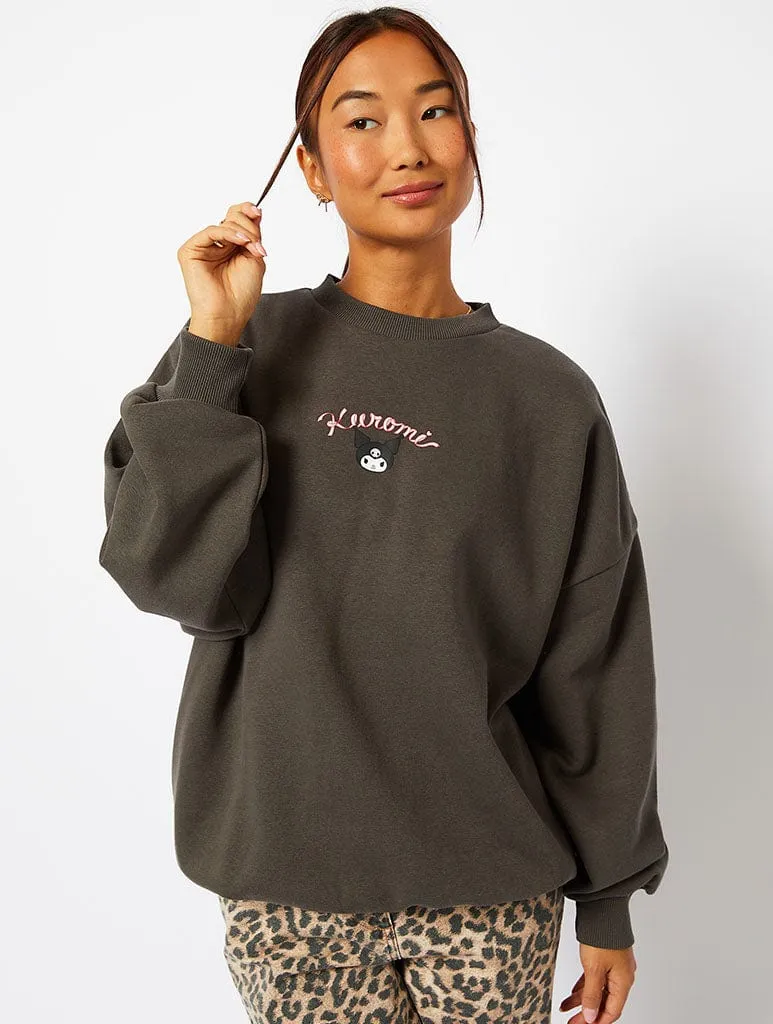 Hello Kitty x Skinnydip Kuromi Cherry Sweatshirt in Black