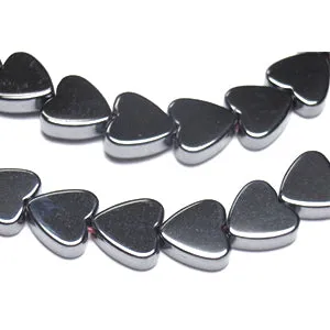 6mm Hematite Flat Heart