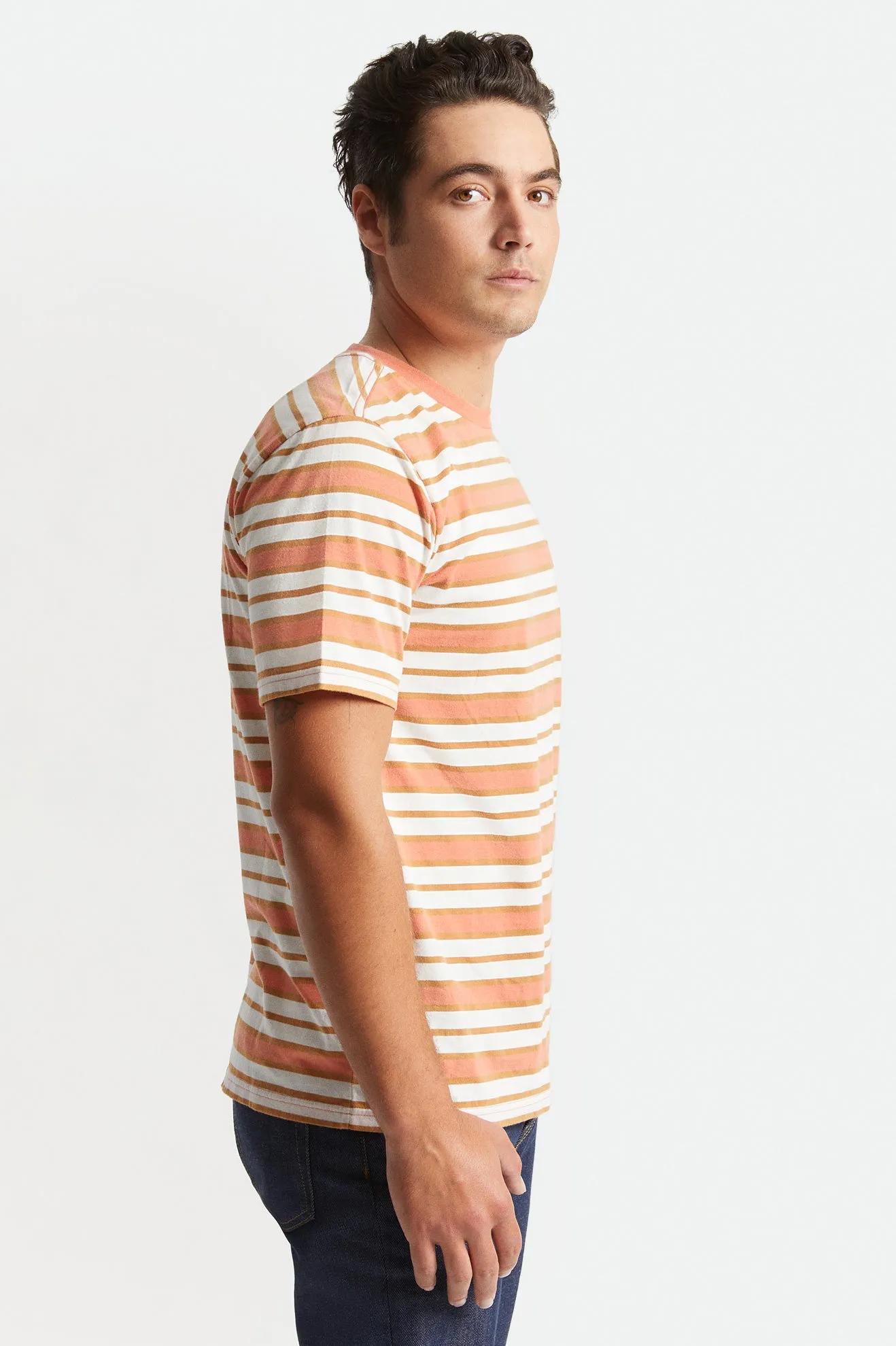 Hilt Multi Stripe S/S Knit - Off White/Lion Sun Wash