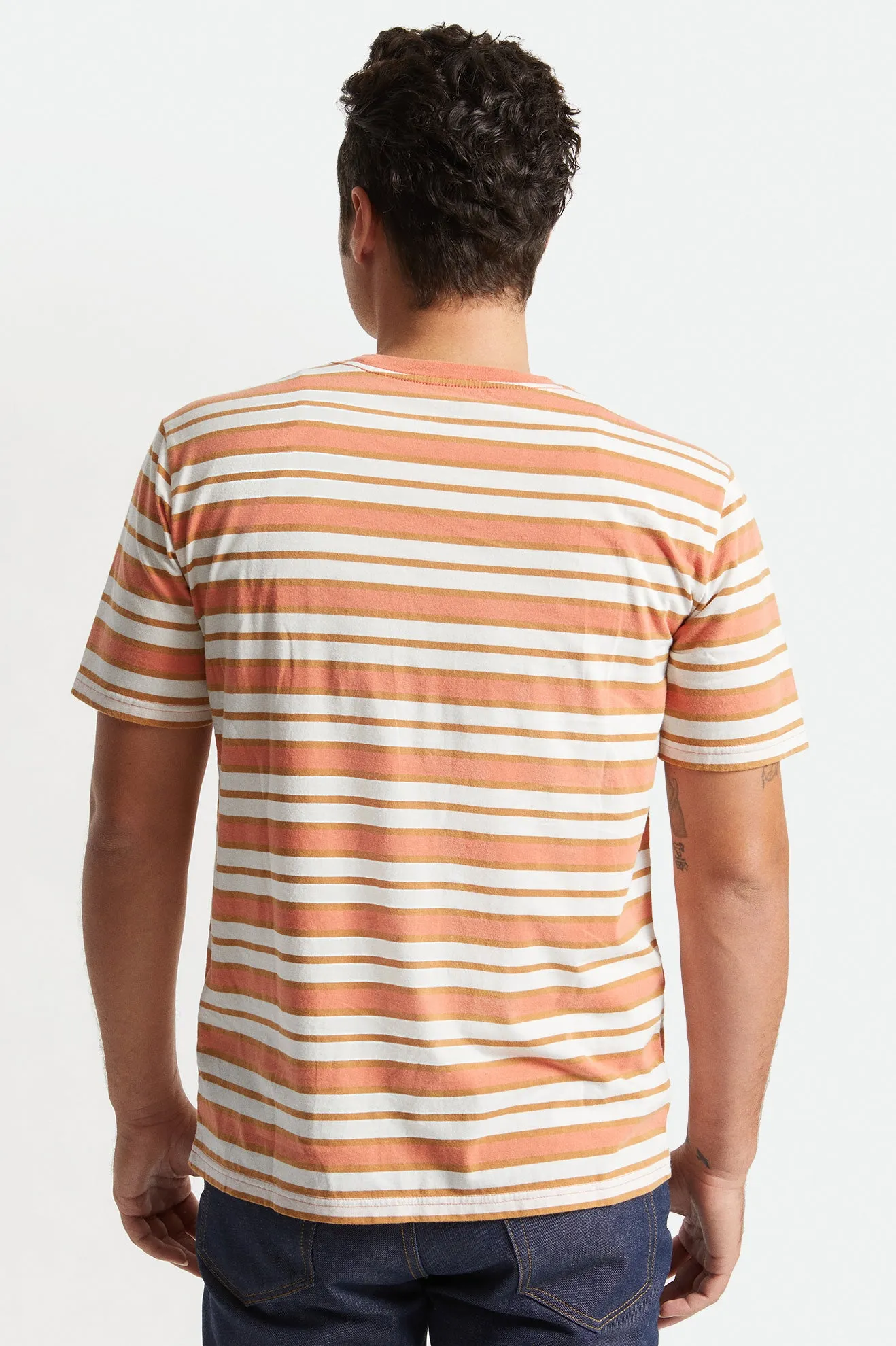 Hilt Multi Stripe S/S Knit - Off White/Lion Sun Wash