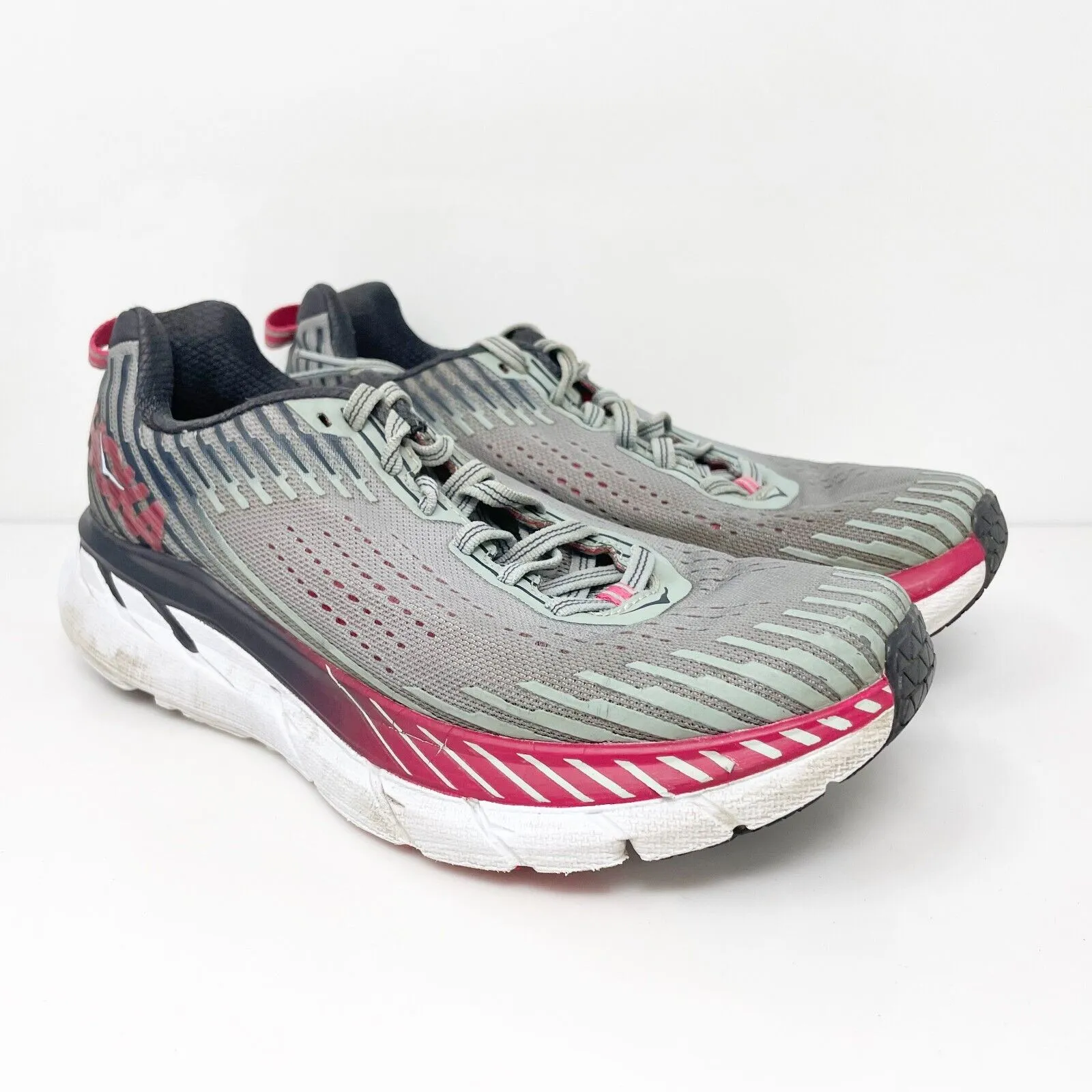 Hoka One One Womens Clifton 5 1093756 AMTL Gray Running Shoes Sneakers Size 6.5