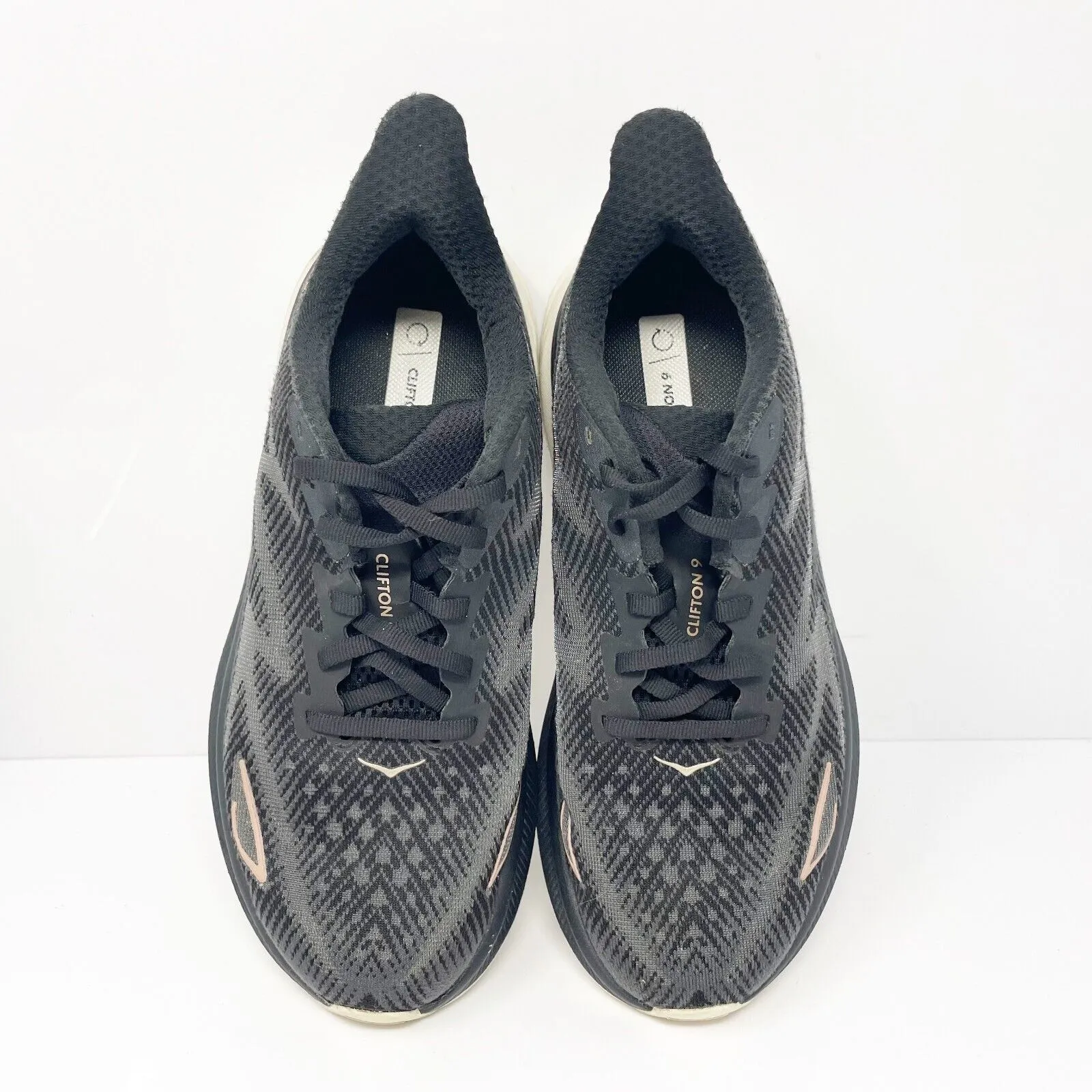 Hoka One One Womens Clifton 9 1127896 BRGL Black Running Shoes Sneakers Size 7 B