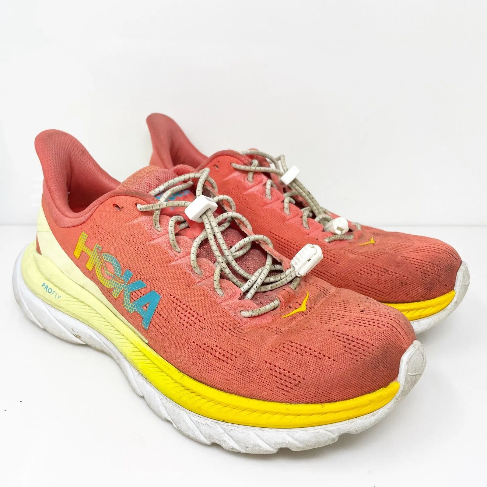 Hoka One One Womens Mach 4 1113529 HCSF Orange Running Shoes Sneakers Size 9 B