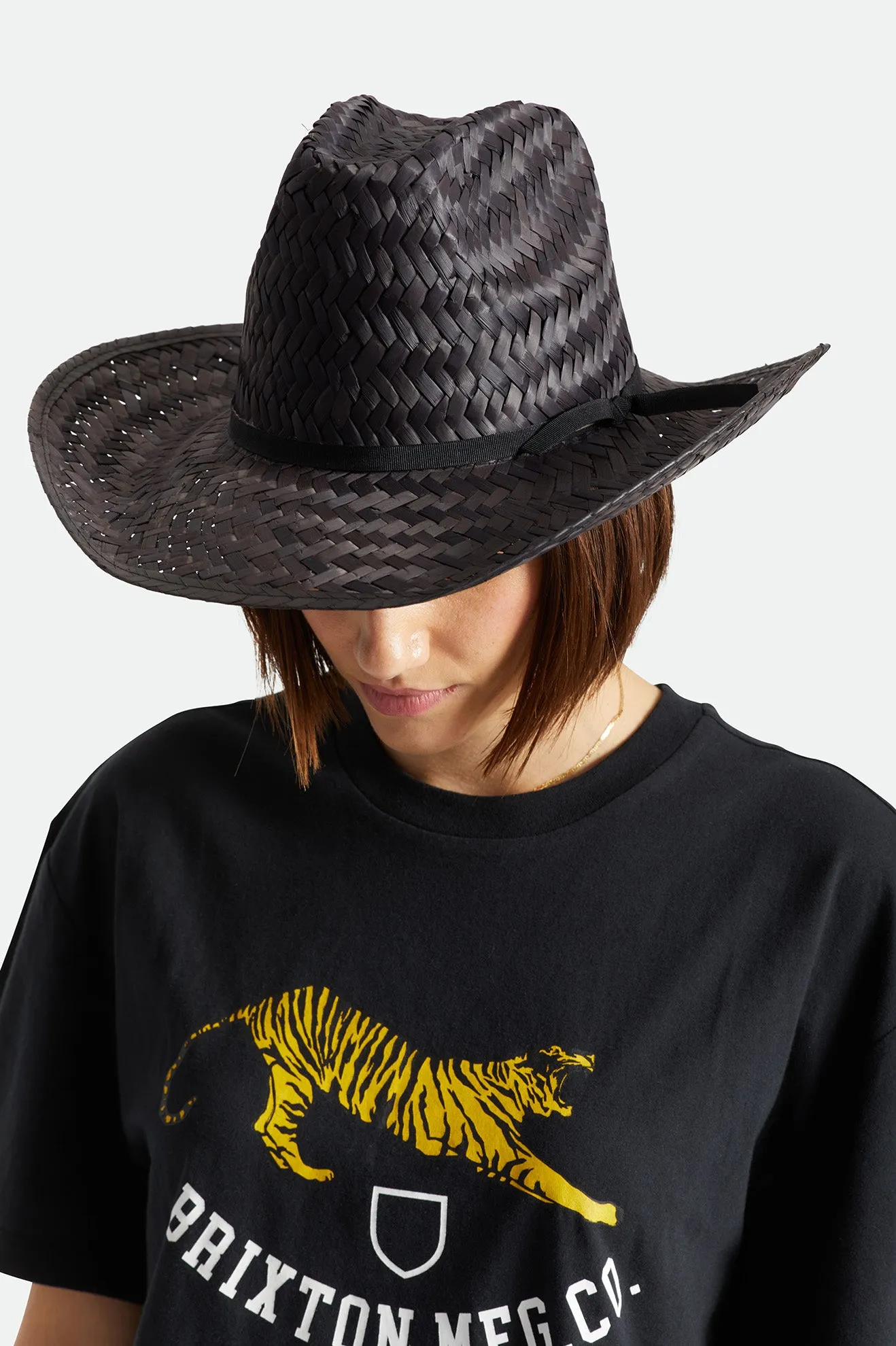 Houston Straw Cowboy Hat - Black