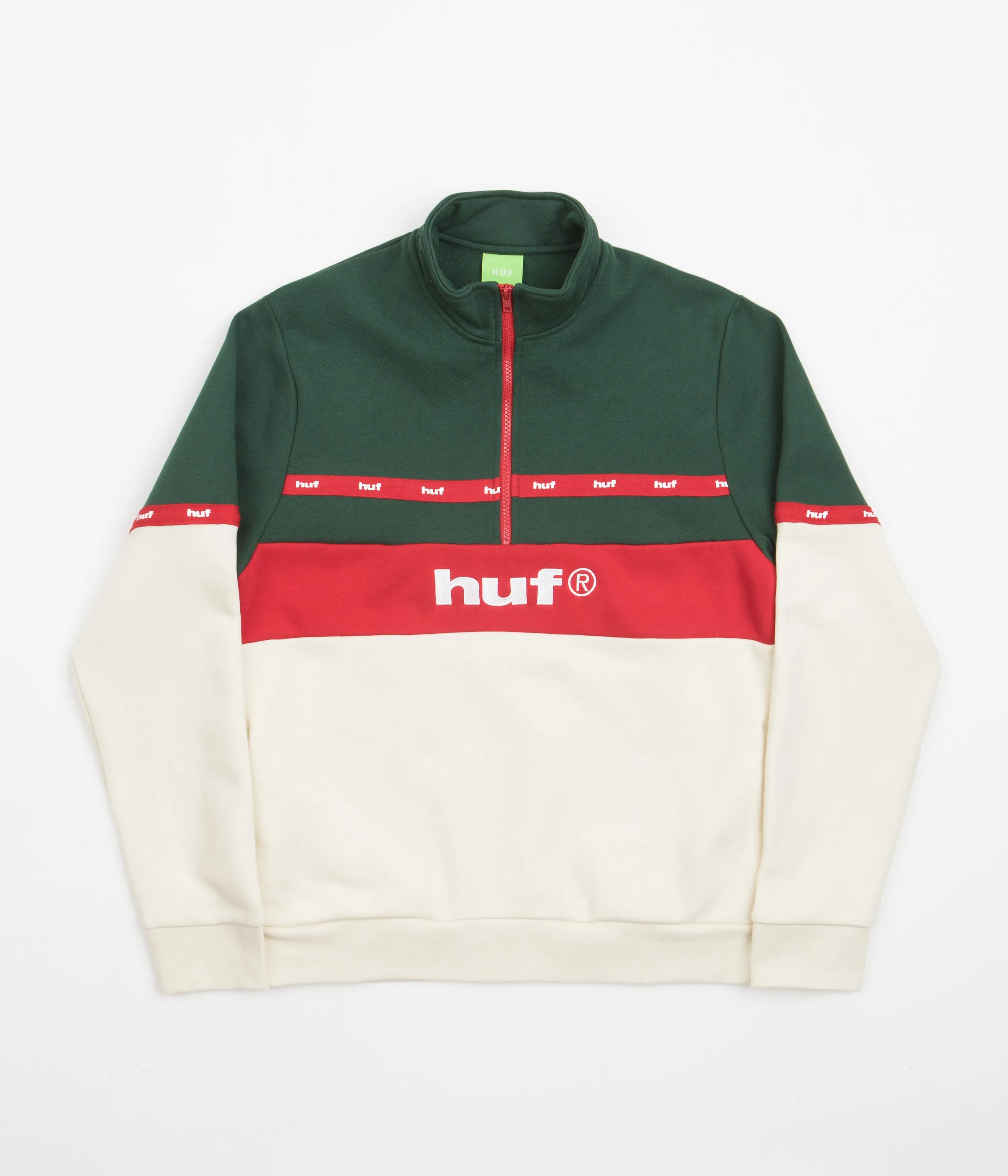 HUF Off White Taped 1/4 Zip Fleece