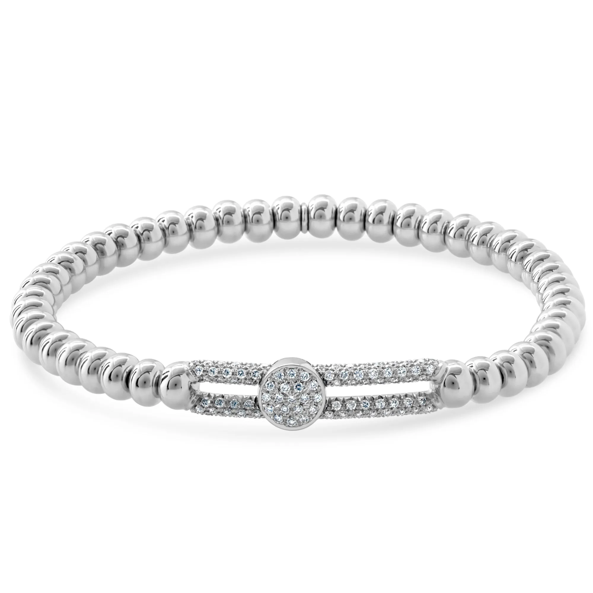 Hulchi Belluni Tresore Bead Slide Stretch Stackable Diamond Bracelet