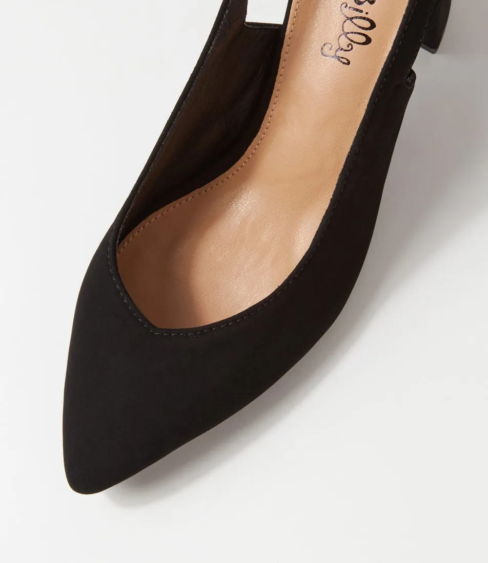 I LOVE BILLY Lomer Black Nubuck Pu Heels