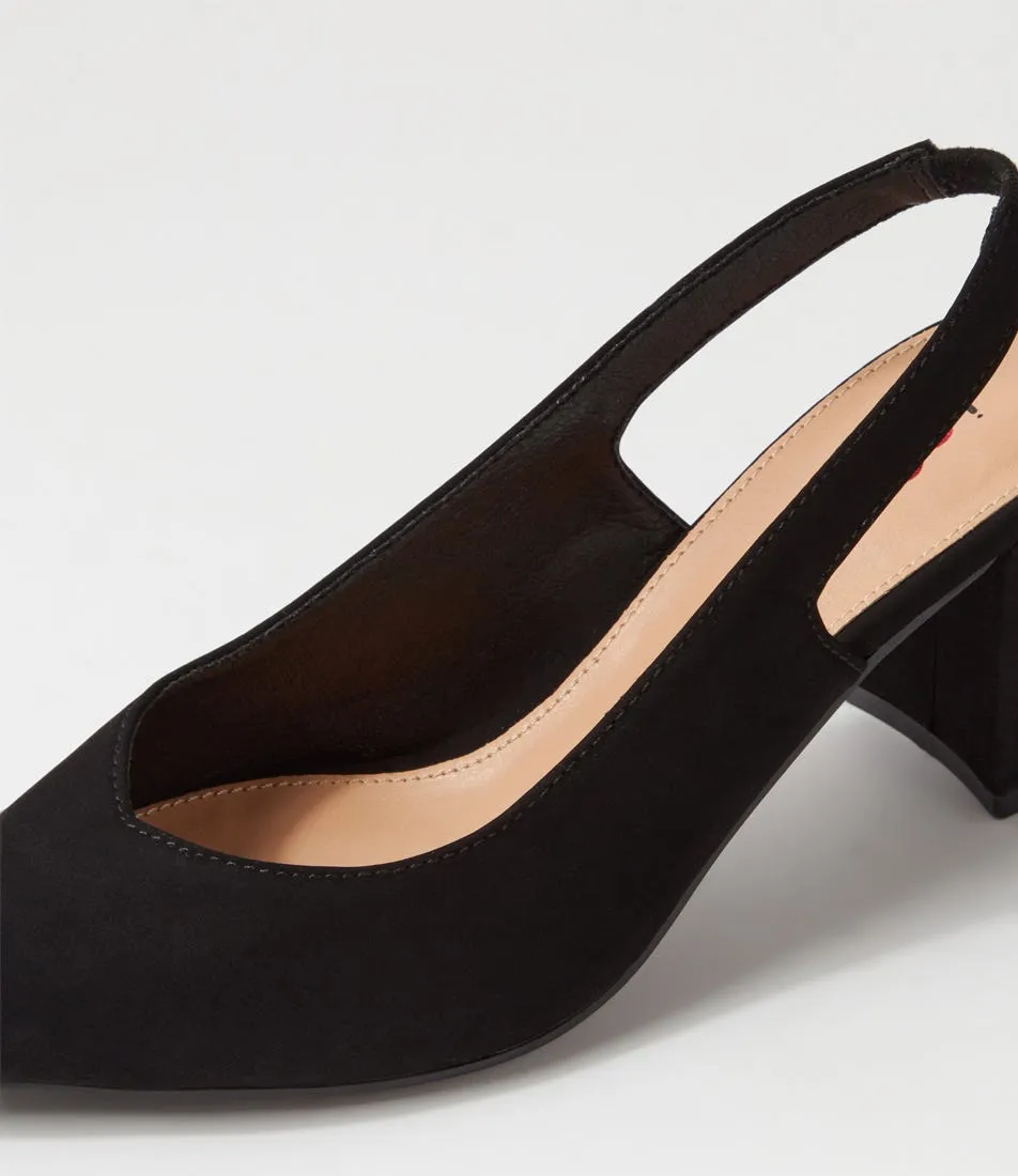 I LOVE BILLY Lomer Black Nubuck Pu Heels