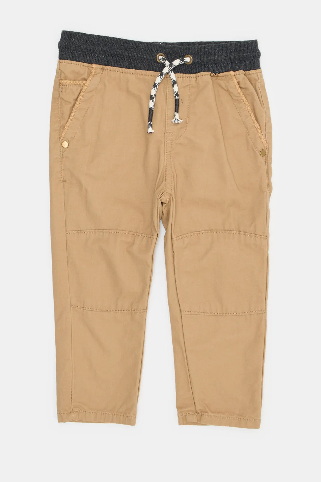 Infant Boys Beige Pull On Trousers