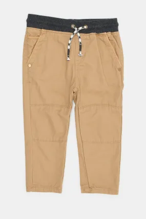 Infant Boys Beige Pull On Trousers