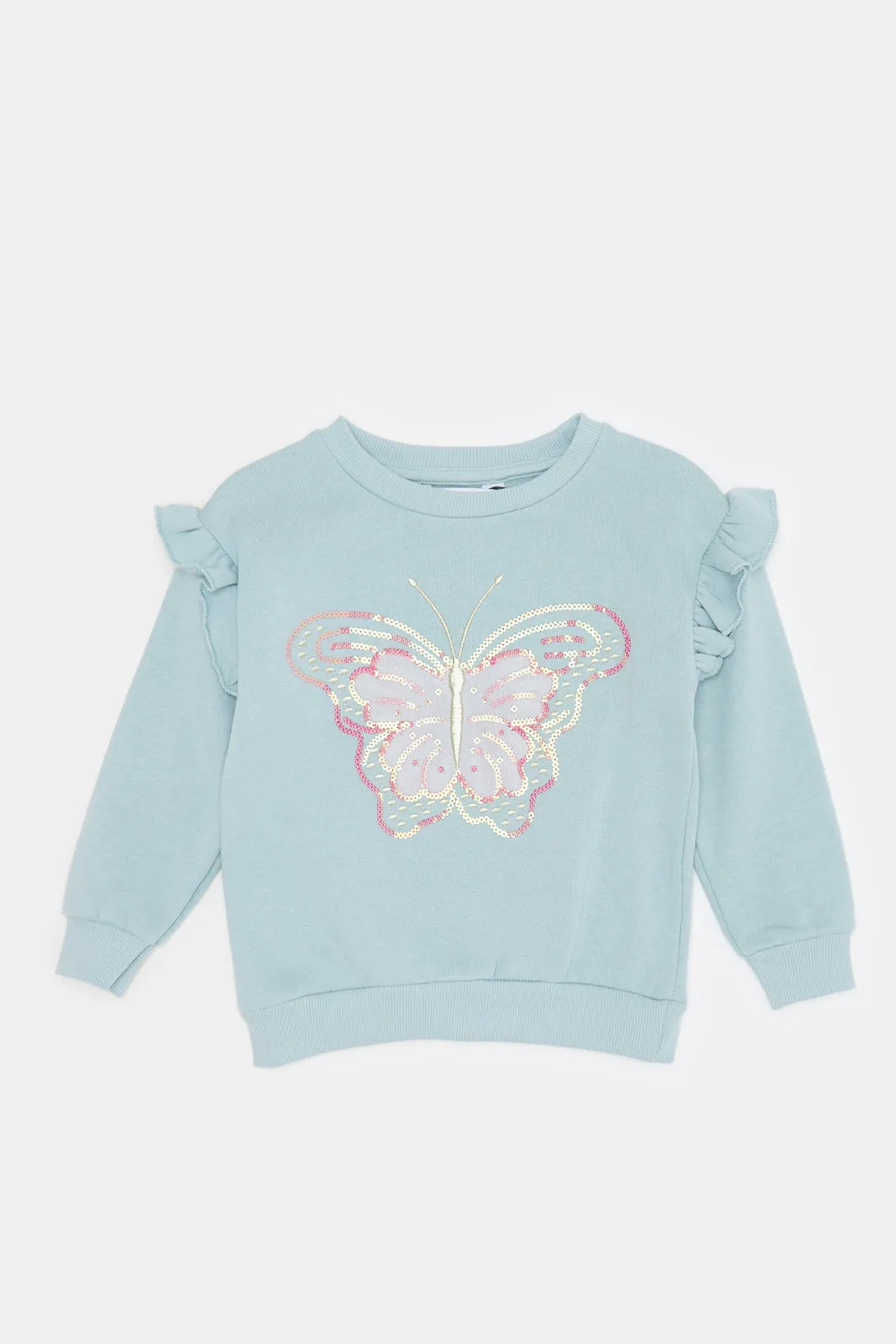 Infant Girls Blue Embellished Sweatshirt