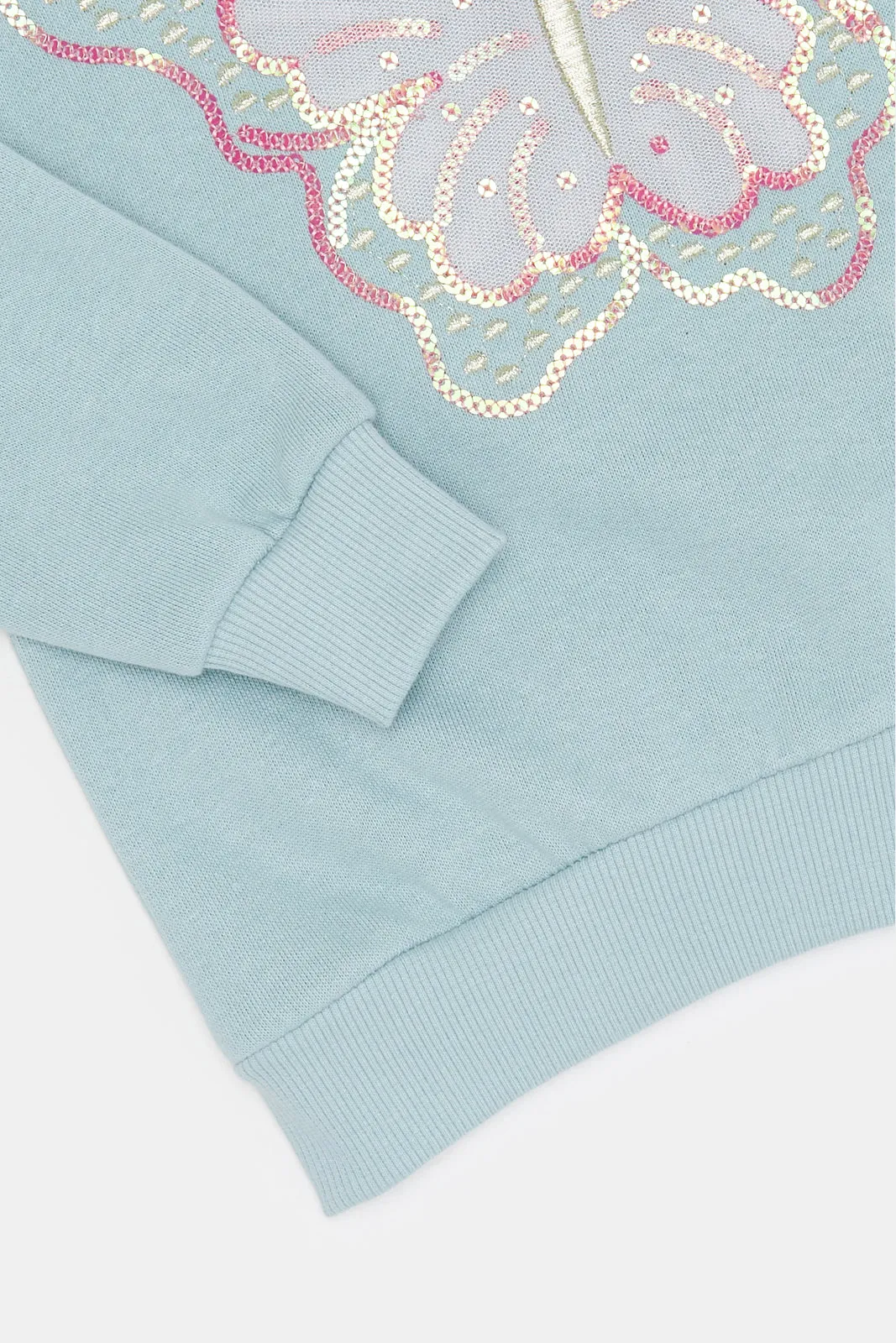 Infant Girls Blue Embellished Sweatshirt