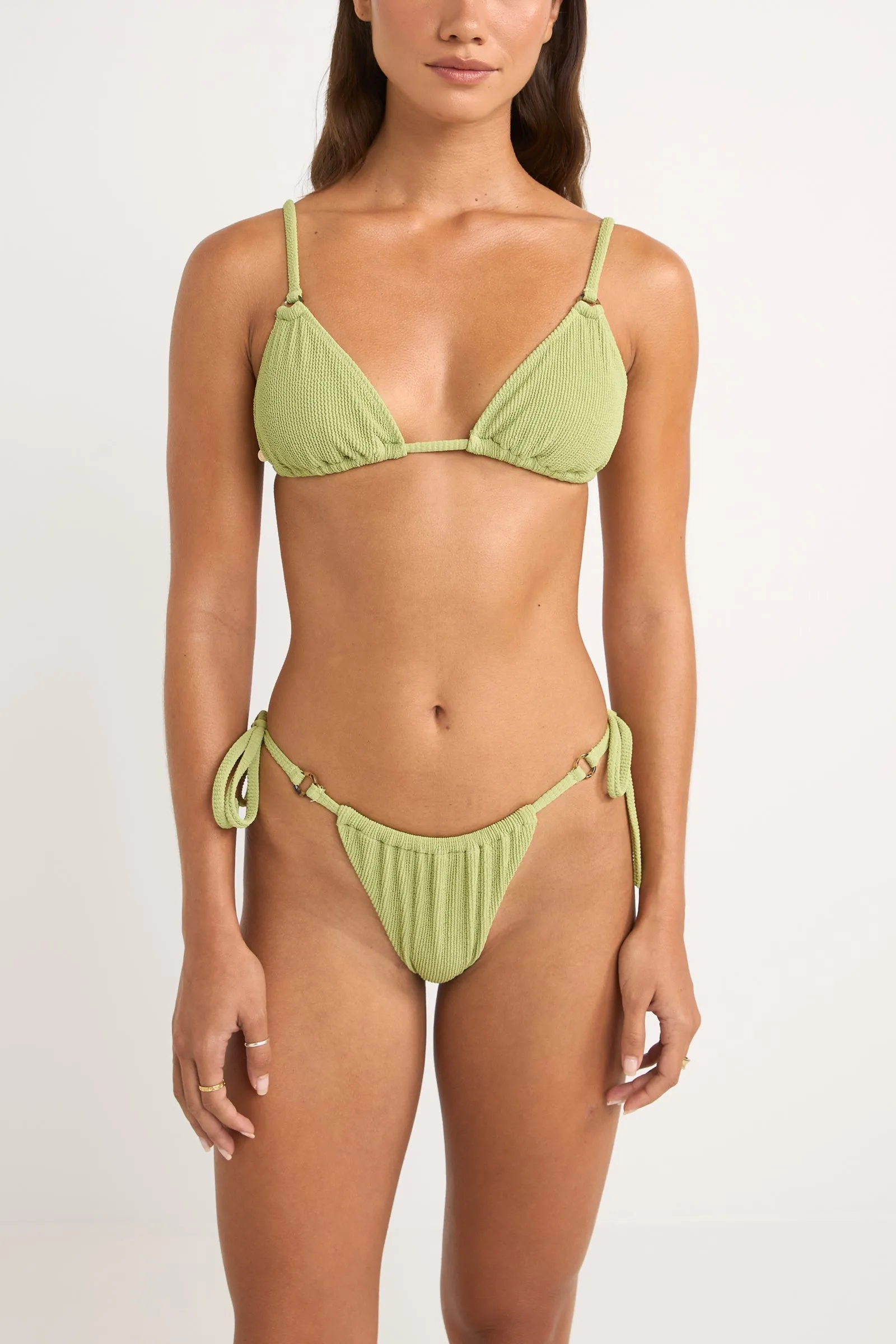 Rib Slide Tri Top in Fern by Isla