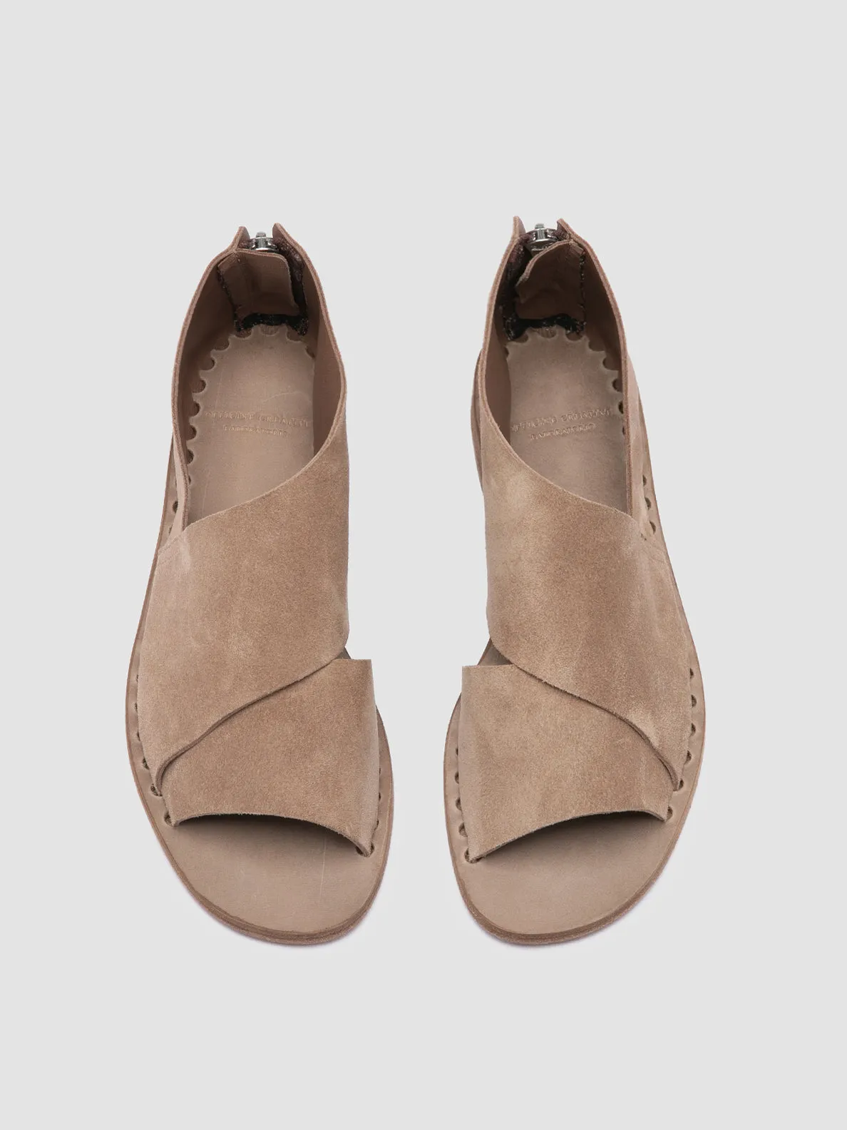 ITACA 046 - Beige Suede Peep Toe Shoes