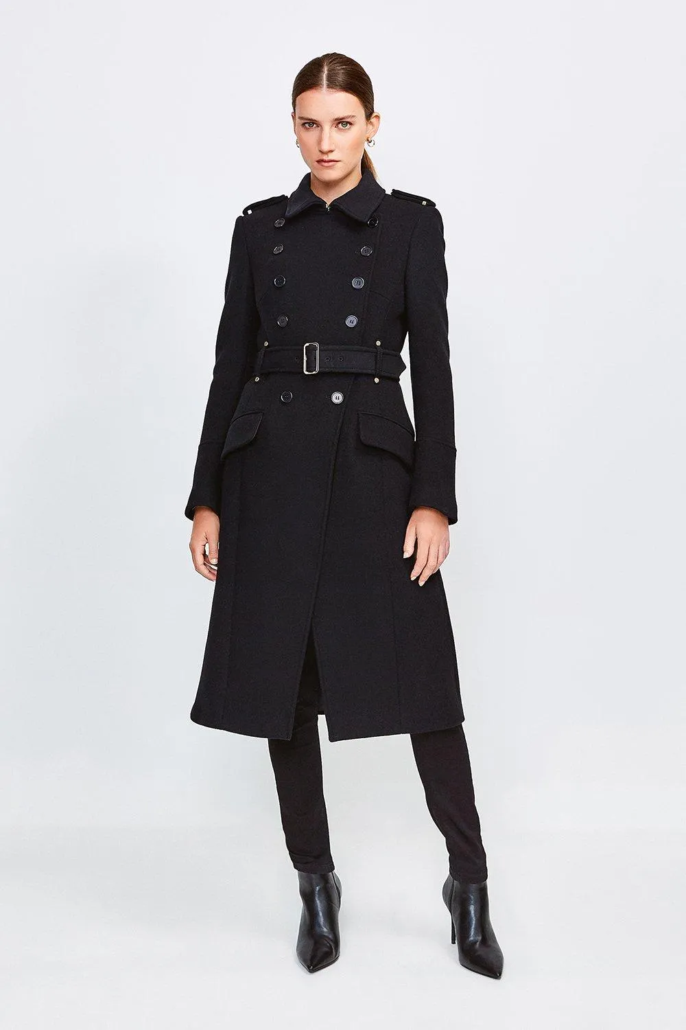 Karen Millen Italian Wool Blend Trench Coat