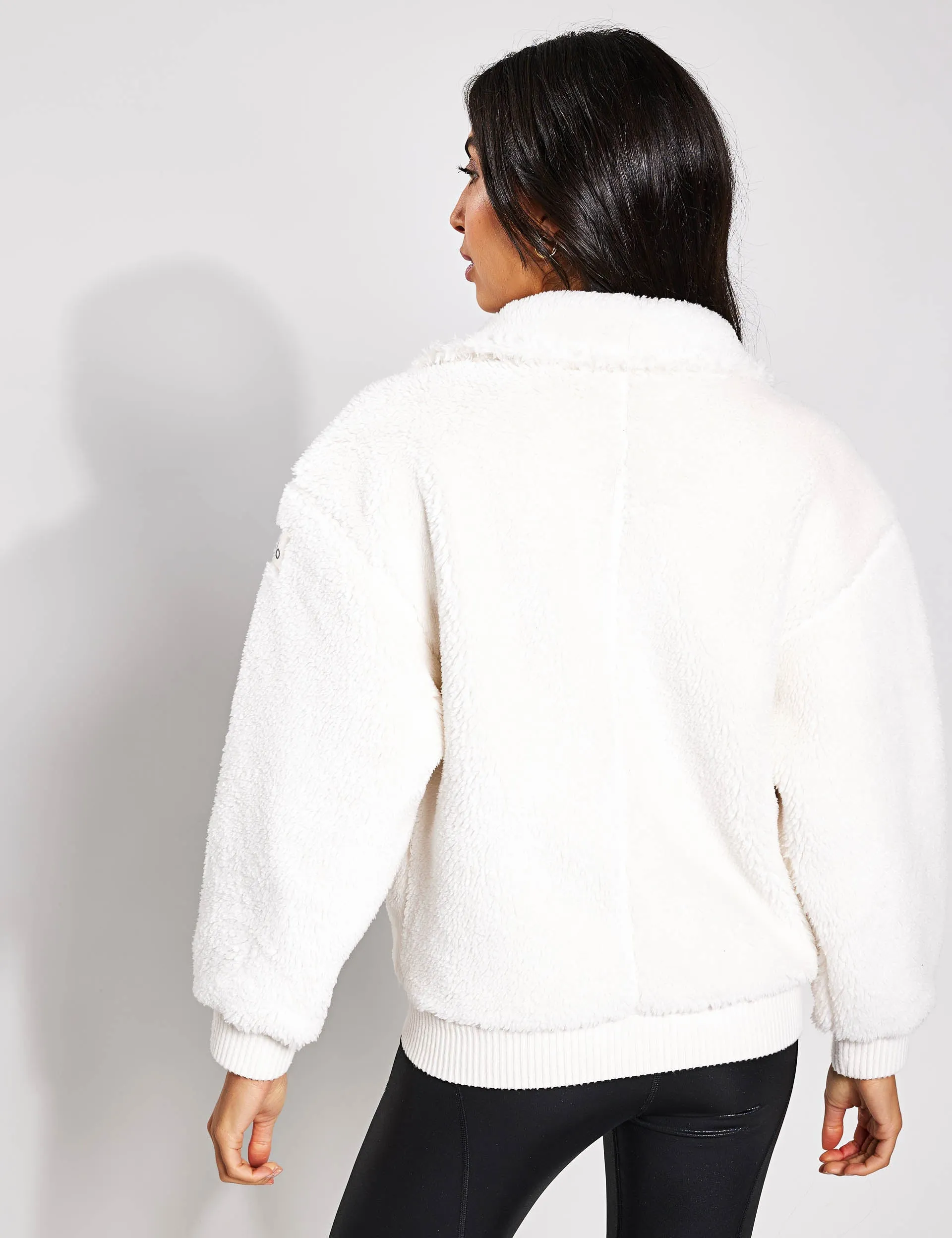 Ivory Sherpa Varsity Jacket - Buy Online Now