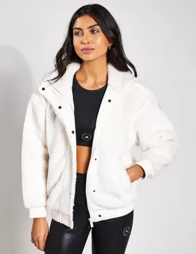 Ivory Sherpa Varsity Jacket - Buy Online Now