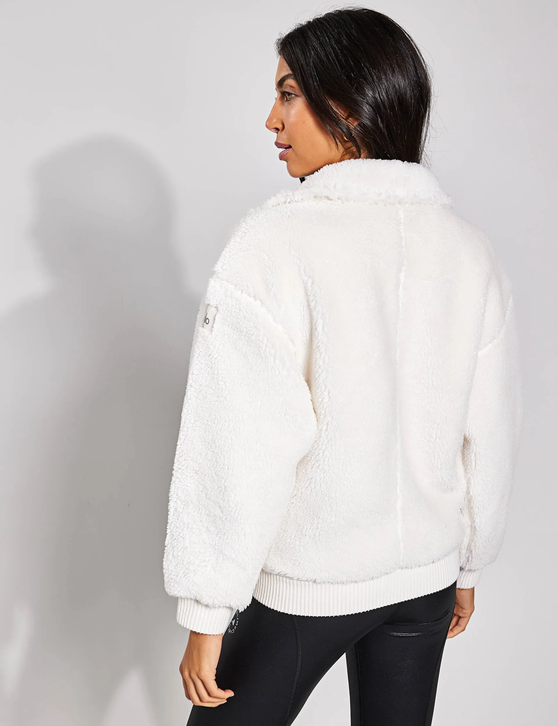 Ivory Sherpa Varsity Jacket - Buy Online Now