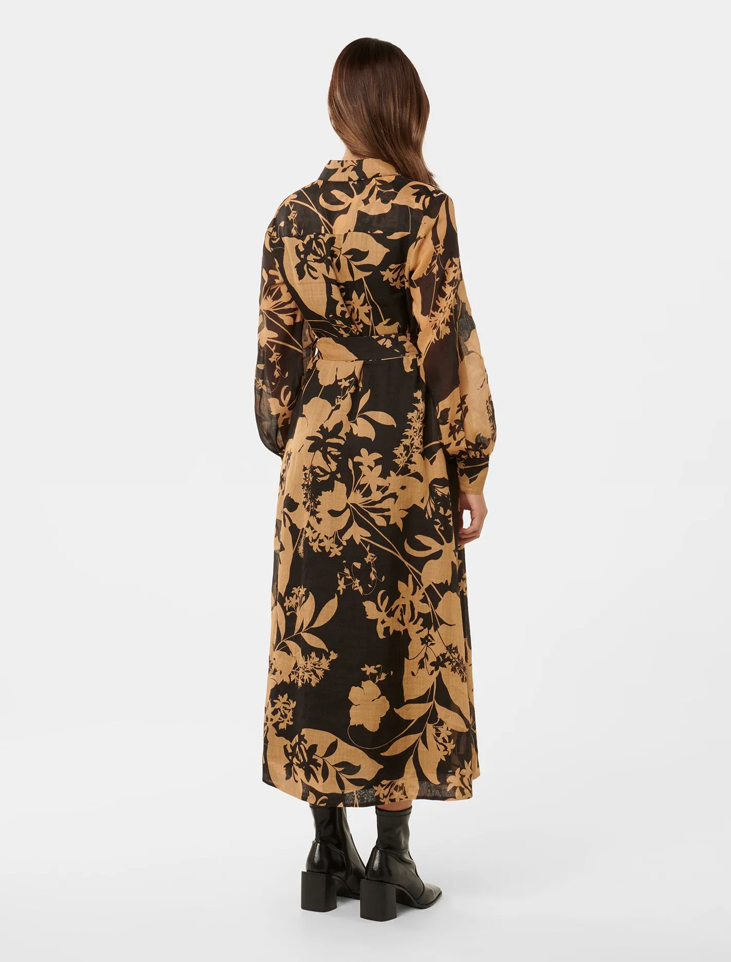 Janie Printed Midi Shirt Dress