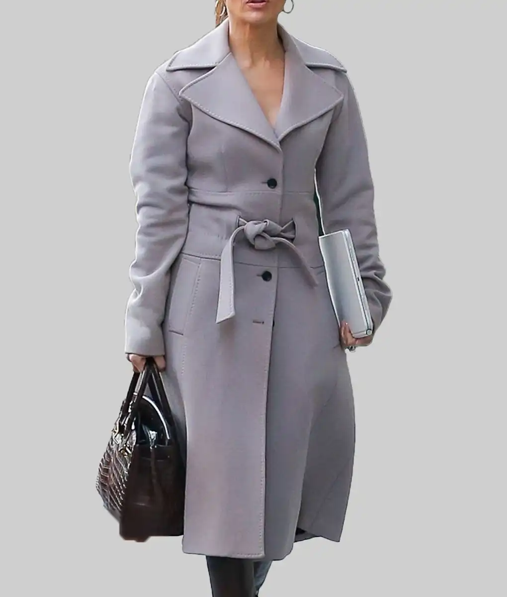 Jennifer Lopez Grey Trench Coat