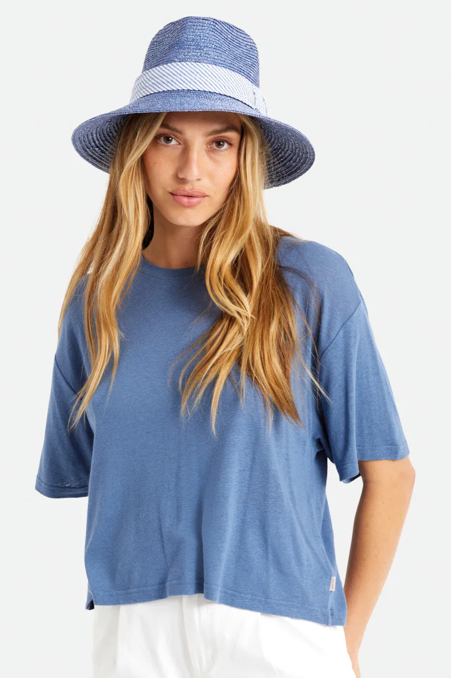 Joanna Short Brim Hat - Slate Blue