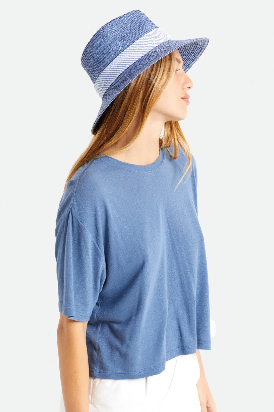 Joanna Short Brim Hat - Slate Blue