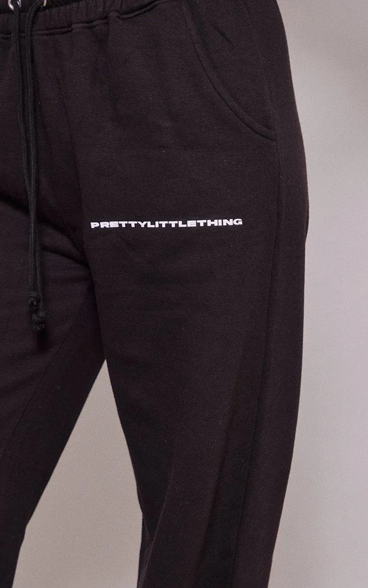 Women's Black Logo Straight Leg Joggers