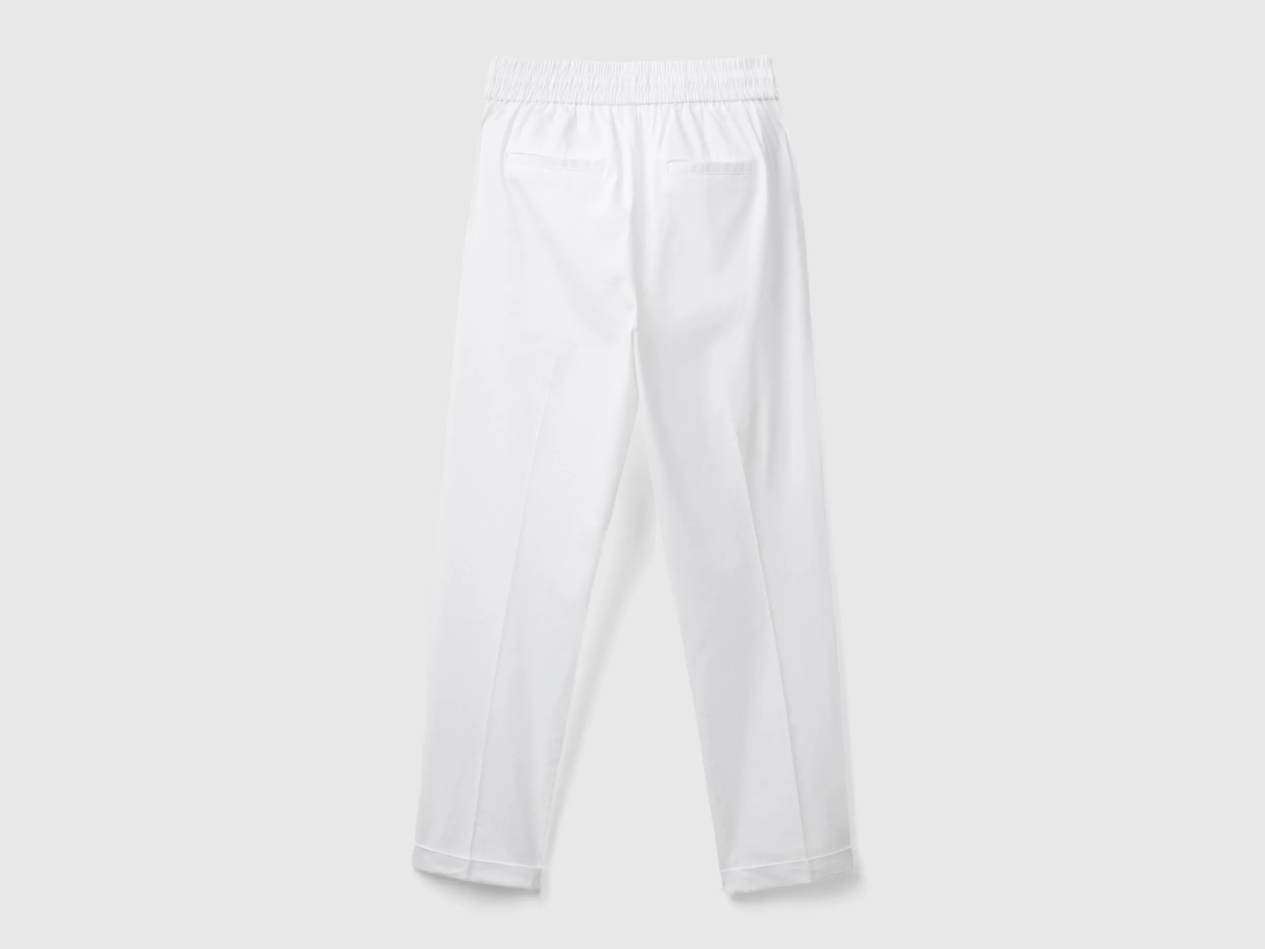 Joggers in stretch cotton - White | Benetton