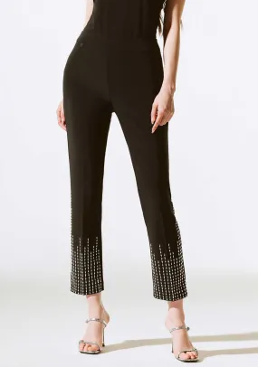 Joseph Ribkoff Beaded Slim Leg Trousers, Black